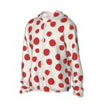 thumbnail image 1 of Uemuo Abstract Red Polka Dot Pattern Women's Full Zip UPF 50+ Sun Protection Hoodie Jacket Long Sleeve Sun Shirt Hiking Outdoor Performance with Pockets-, 1 of 9