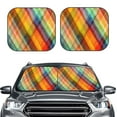 thumbnail image 1 of Uemuo Abstract Watercolors Tartan Printed 2 PCS Car Windshield Sun Shade, Auto Sun Heat and UV Rays Blocker, Foldable Automotive Front Window Sunshade Protector, 1 of 7
