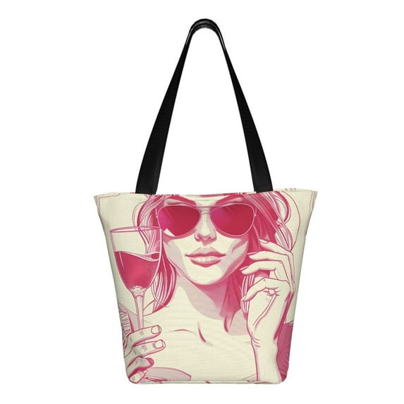 Uemuo Ace Of Diamonds Lady Print Tote Bags for Women,Large Capacity Corduroy Bag,Reusable Grocery Shoulder Bag,Beach Tote with Zipper Closure, Daily Essentials