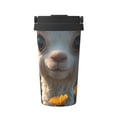 thumbnail image 1 of Uemuo Adorable Llama In Flowers Print Carry Insulated Coffee Mug, Travel Mug with Hidden Handle, Insulated Coffee Flask, Leak-proof Travel Mug Insulated Mug for Office, 1 of 8