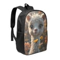 thumbnail image 1 of Uemuo Adorable Llama In Flowers Printed Durable 17-inch Student Backpack - Lightweight, Waterproof, Adjustable Straps, Ideal for School, Work, Travel, 1 of 5