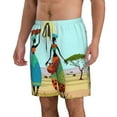 thumbnail image 1 of Uemuo African Women Pattern Men's Swim Trunks Hawaiian Beach Bathing Suit Swimsuits Beach Quick-Dry Shorts with Pockets-Large, 1 of 9