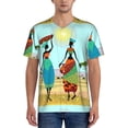 thumbnail image 1 of Uemuo African Women Print Mens Polo Shirts Baseball T-shirt Performance Short Sleeve Golf Shirt Moisture Wicking Athletic Casual Collared T-Shirt-, 1 of 7