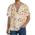 thumbnail image 1 of Uemuo Afternoon Tea Pattern Cotton Linen Short Sleeve Shirts,Casual Lightweight Button Down Shirts,Vacation Beach Summer Tops-Small, 1 of 7
