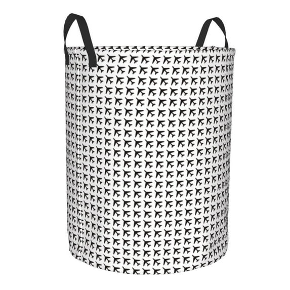 Uemuo Airplane Pattern Circular Laundry Hamper Basket with handles,Collapsible laundry basket,Large capacity laundry hamper,Laundry Organizer-Small