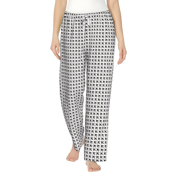 Uemuo Airplane Pattern Women's Wide Leg Palazzo Lounge Pants with Pockets Light Weight Loose Comfy Casual Pajama Pants-Medium