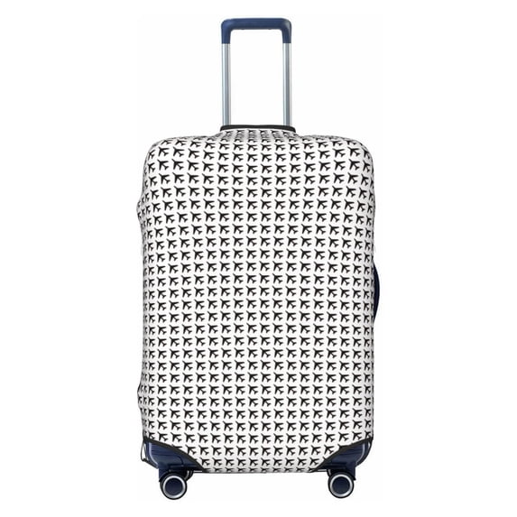 Uemuo Airplane Printed Washable Luggage Cover - Fashion Suitcase Protector Fits 18-32 Inch Luggage -X-Large