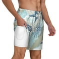 thumbnail image 1 of Uemuo Algae Corals and Seashells Pattern Mens Swim Trunks Quick Dry Board Shorts with Mesh Lining, Stretch Beach Shorts Quick Dry No-Chafing Board Shorts-Medium, 1 of 1