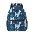thumbnail image 1 of Uemuo Alpaca Astronaut in Space Printed Student Durable Water-resistant Backpack,Travel Backpack,Outdoor Activities Backpack, Laptop Backpack, Multi-compartment Backpack, 1 of 5