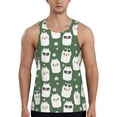 thumbnail image 1 of Uemuo Alpaca Faces Pattern Men's Muscle Shirts Sleeveless Dry Fit Gym Workout Tank Top Lightweight Sports Tank Top Beach Tank Top, Loose-fit Sleeveless Shirt-Medium, 1 of 7