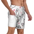 thumbnail image 1 of Uemuo Alpacas and Hearts Pattern Mens Swim Trunks Quick Dry Board Shorts with Mesh Lining, Stretch Beach Shorts Quick Dry No-Chafing Board Shorts-X-Large, 1 of 9