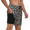 thumbnail image 1 of Uemuo Alphabet Pattern Mens Swim Trunks Quick Dry Board Shorts with Mesh Lining, Stretch Beach Shorts Quick Dry No-Chafing Board Shorts-Small, 1 of 9