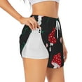thumbnail image 1 of Uemuo Amanita Mushroom Pattern Women's Athletic Shorts High Waisted Running Shorts with Liner Pockets Gym Elastic Workout Shorts-Small, 1 of 9