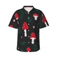 thumbnail image 1 of Uemuo Amanita Mushroom Printed Regular Fit Short Sleeve Casual Hawaiian Shirt for Men,Aloha shirt,Tropical shirt,Floral print shirt,Vacation Beach shirt-Large, 1 of 9