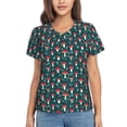thumbnail image 1 of Uemuo Amanita Mushroom Printed Women's Classic V-Neck T-Shirt - Soft, Breathable, Moisture-Wicking, Perfect for Casual, Office, Travel, and Everyday Wear-Small, 1 of 5
