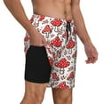 thumbnail image 1 of Uemuo Amanita Red Mushroom Pattern Mens Swim Trunks Quick Dry Board Shorts with Mesh Lining, Stretch Beach Shorts Quick Dry No-Chafing Board Shorts-Small, 1 of 9