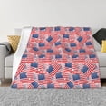 thumbnail image 1 of Uemuo America Flags Printed Throw Blanket for Couch, Fluffy Fuzzy Blankets for Bed, Sofa, Cozy Flannel Faux Fur Blanket-60"x50", 1 of 6