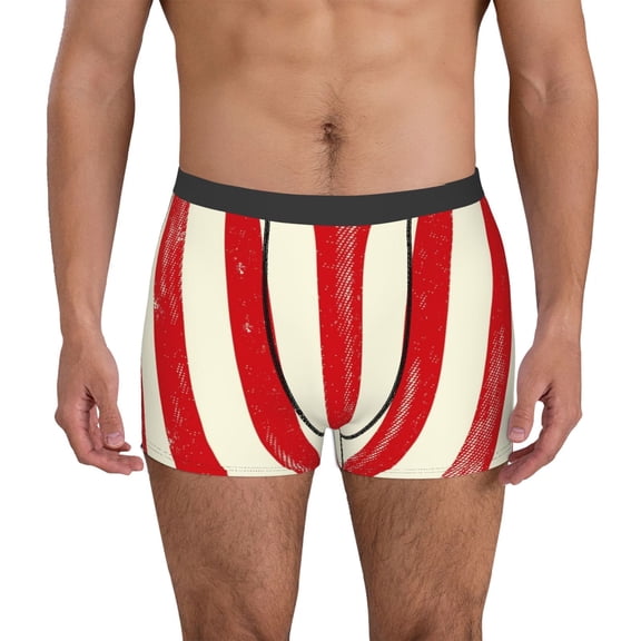 Uemuo America Flags2 Pattern Men's Boxer Briefs,Trunk Anti-Chafing,Comfortable, Durable, and Stylish Underwear-Medium