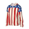thumbnail image 1 of Uemuo America Flags2 Pattern Women's Full Zip UPF 50+ Sun Protection Hoodie Jacket Long Sleeve Sun Shirt Hiking Outdoor Performance with Pockets-Large, 1 of 1