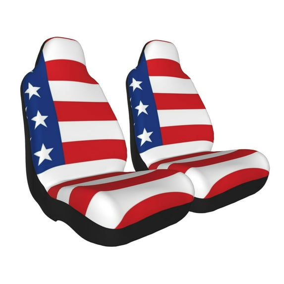 Uemuo America Flags3 Pattern Car Seat Covers for Front Seats Waterproof Seat Covers for Cars, Universal Auto Front Seats Protector Fits for Car-