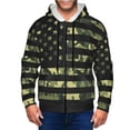 thumbnail image 1 of Uemuo American Flag Camo for Men's Fashion Full-zip Hoodies & Sweatshirts with Kangaroo Pocket, Zip-up Hooded Sweatshirt, Moisture Wicking & Breathable-Small, 1 of 5