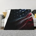 thumbnail image 1 of Uemuo American Flag Waving Print Printed Throw Blanket for Couch, Fluffy Fuzzy Blankets for Bed, Sofa, Cozy Flannel Faux Fur Blanket-50"x40", 1 of 6