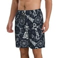 thumbnail image 1 of Uemuo Anchor and Lighthouse Pattern Men's Swim Trunks Hawaiian Beach Bathing Suit Swimsuits Beach Quick-Dry Shorts with Pockets-Small, 1 of 9