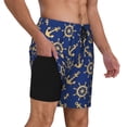 thumbnail image 1 of Uemuo Anchors and Nautical Pattern Mens Swim Trunks Quick Dry Board Shorts with Mesh Lining, Stretch Beach Shorts Quick Dry No-Chafing Board Shorts-Medium, 1 of 9