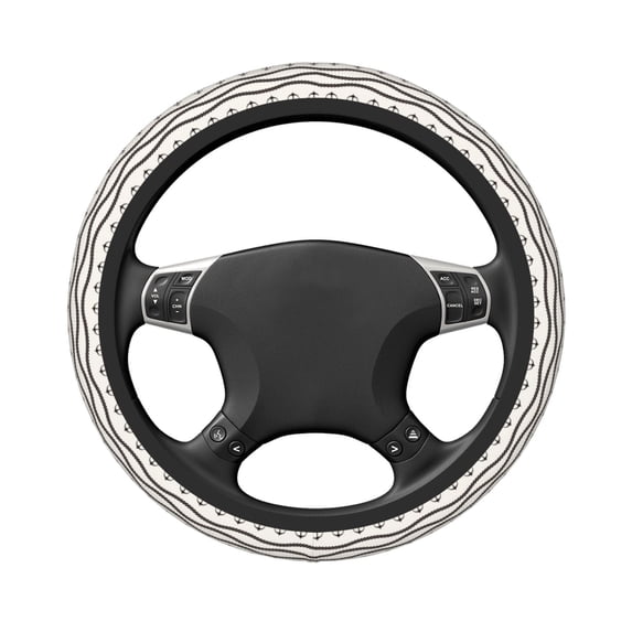 Uemuo Anchors and Ropes Printed Car Elastic Steering Wheel Cover - Universal Car Accessory for Diverse Cars Anti-Slip, and Comfortable- 15"