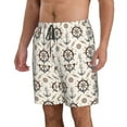 thumbnail image 1 of Uemuo Anchors with Rope Pattern Men's Swim Trunks Hawaiian Beach Bathing Suit Swimsuits Beach Quick-Dry Shorts with Pockets-Small, 1 of 9