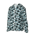 thumbnail image 1 of Uemuo Angry Shark Pattern Women's Full Zip UPF 50+ Sun Protection Hoodie Jacket Long Sleeve Sun Shirt Hiking Outdoor Performance with Pockets-Medium, 1 of 9