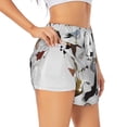 thumbnail image 1 of Uemuo Animal Bird Pattern Women's Athletic Shorts High Waisted Running Shorts with Liner Pockets Gym Elastic Workout Shorts-Large, 1 of 9