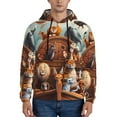 thumbnail image 1 of Uemuo Animal Filled Noahs Ark Pattern Men's Hoodie - Casual Pullover Hoodie with Kangaroo Pocket, Stylish Hooded Sweatshirt for Everyday Wear-X-Large, 1 of 7