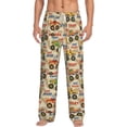 thumbnail image 1 of Uemuo Animal Truck Pattern Men's Wide Leg Palazzo Lounge Pants with Pockets Light Weight Loose Comfy Casual Pajama Pants-Medium, 1 of 9