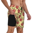 thumbnail image 1 of Uemuo Apple Pattern Mens Swim Trunks Quick Dry Board Shorts with Mesh Lining, Stretch Beach Shorts Quick Dry No-Chafing Board Shorts-Medium, 1 of 9