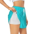 thumbnail image 1 of Uemuo Aqua Pattern Women's Athletic Shorts High Waisted Running Shorts with Liner Pockets Gym Elastic Workout Shorts-Medium, 1 of 9