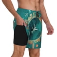 thumbnail image 1 of Uemuo Around The Planet Pattern Mens Swim Trunks Quick Dry Board Shorts with Mesh Lining, Stretch Beach Shorts Quick Dry No-Chafing Board Shorts-X-Large, 1 of 9