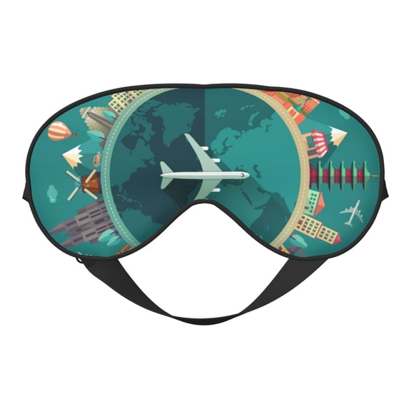 Uemuo Around The Planet Pattern Sleep Eye Mask - Light Blocking Sleep Mask Blocking Out Light Perfectly, Soft and Comfortable Night Eye Mask, Eye Blinder