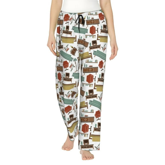 Uemuo Art Of Living Pattern Women's Wide Leg Palazzo Lounge Pants with Pockets Light Weight Loose Comfy Casual Pajama Pants-Medium