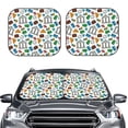 thumbnail image 1 of Uemuo Art Of Livings Printed 2 PCS Car Windshield Sun Shade, Auto Sun Heat and UV Rays Blocker, Foldable Automotive Front Window Sunshade Protector, 1 of 7