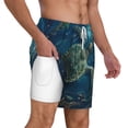 thumbnail image 1 of Uemuo Artistic Turtle Earth Pattern Mens Swim Trunks Quick Dry Board Shorts with Mesh Lining, Stretch Beach Shorts Quick Dry No-Chafing Board Shorts-Small, 1 of 9