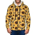 thumbnail image 1 of Uemuo Artistic Zebra Print Sunflower for Men's Fashion Full-zip Hoodies & Sweatshirts with Kangaroo Pocket, Zip-up Hooded Sweatshirt, Moisture Wicking & Breathable-Small, 1 of 5
