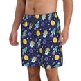 thumbnail image 1 of Uemuo Astronaut Corgi Pattern Men's Swim Trunks Hawaiian Beach Bathing Suit Swimsuits Beach Quick-Dry Shorts with Pockets-, 1 of 9