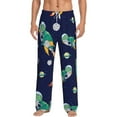 thumbnail image 1 of Uemuo Astronaut Dinosaur and Space Pattern Men's Wide Leg Palazzo Lounge Pants with Pockets Light Weight Loose Comfy Casual Pajama Pants-Medium, 1 of 9