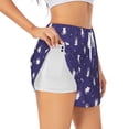 thumbnail image 1 of Uemuo Astronaut Rabbit Pattern Women's Athletic Shorts High Waisted Running Shorts with Liner Pockets Gym Elastic Workout Shorts-XX-Large, 1 of 9