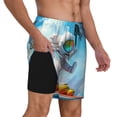 thumbnail image 1 of Uemuo Astronaut Tropical Dolphin Pattern Mens Swim Trunks Quick Dry Board Shorts with Mesh Lining, Stretch Beach Shorts Quick Dry No-Chafing Board Shorts-XX-Large, 1 of 9