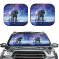 thumbnail image 1 of Uemuo Astronauts Start Running Printed 2 PCS Car Windshield Sun Shade, Auto Sun Heat and UV Rays Blocker, Foldable Automotive Front Window Sunshade Protector, 1 of 7