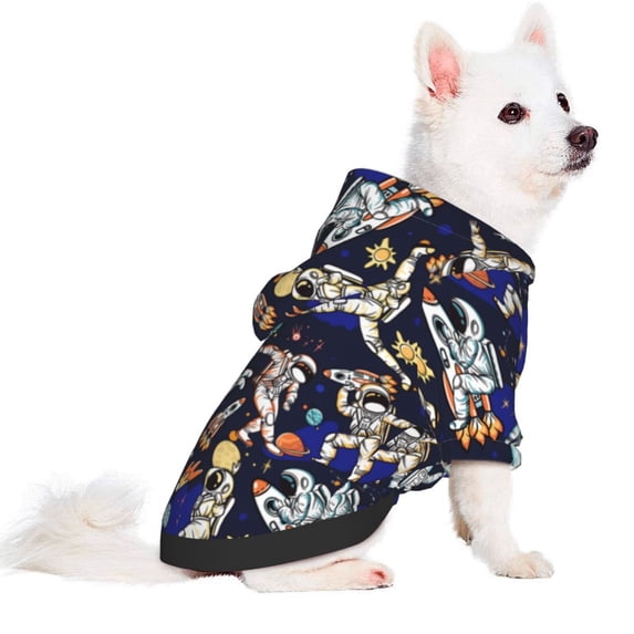 Uemuo Astronauts in sport for Winter Dog Hoodie Sweatshirts with Pockets Warm Dog Clothes for Small Dogs Chihuahua-Medium