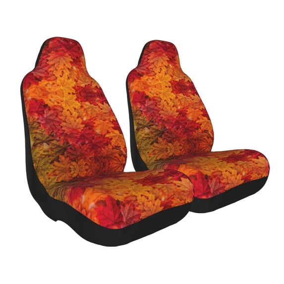 Uemuo Autumn Leaf Pattern Car Seat Covers for Front Seats Waterproof Seat Covers for Cars, Universal Auto Front Seats Protector Fits for Car-2 PCS