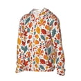 thumbnail image 1 of Uemuo Autumn Leaves Pattern Women's Full Zip UPF 50+ Sun Protection Hoodie Jacket Long Sleeve Sun Shirt Hiking Outdoor Performance with Pockets-Small, 1 of 9